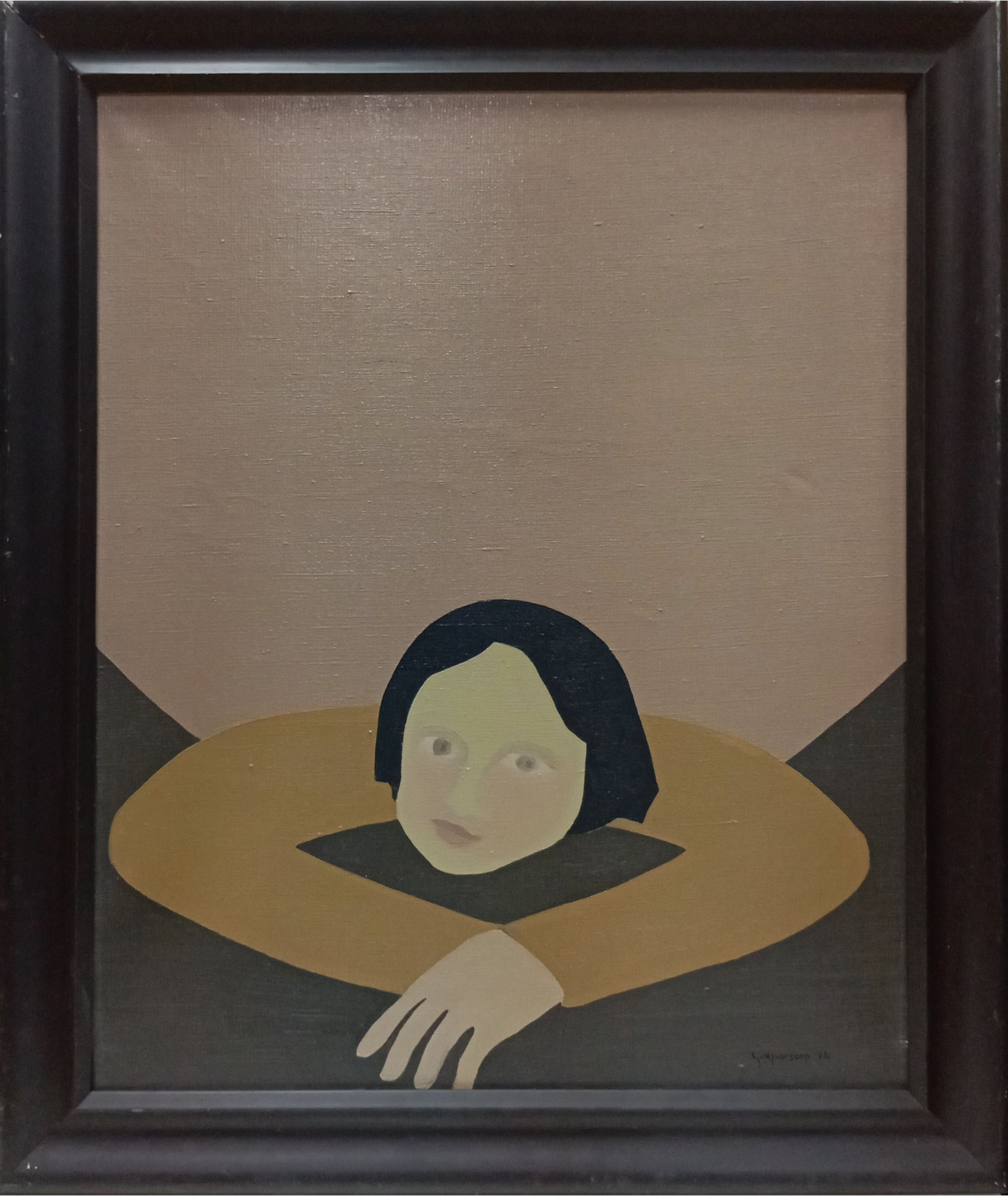 1974 Niña asomada 61x50 Óleo sobre lienzo
